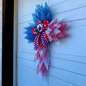 Red White and Blue Cross Wreath
